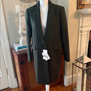 Zara Forest Green Wool Coat